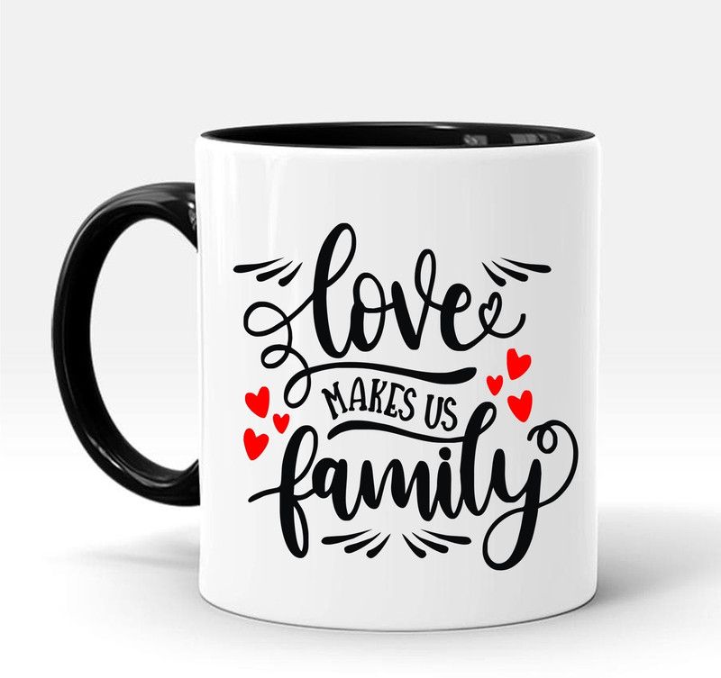 ADITI Designs Love Makes us Family Ceramic Coffee Mug  (300 ml)