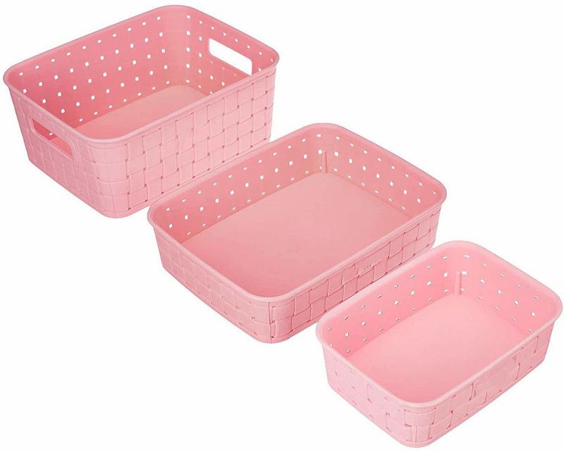 BRUZZLINE - 1 L Plastic Fridge Container  (Pack of 3, Pink)