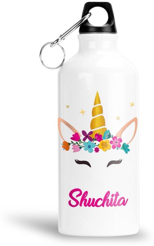 FABTODAY Unicorn Water Bottle for Kids - Best Happy Birthday Gift, Shuchita 750 ml Bottle  (Pack of 1, White, Aluminium)