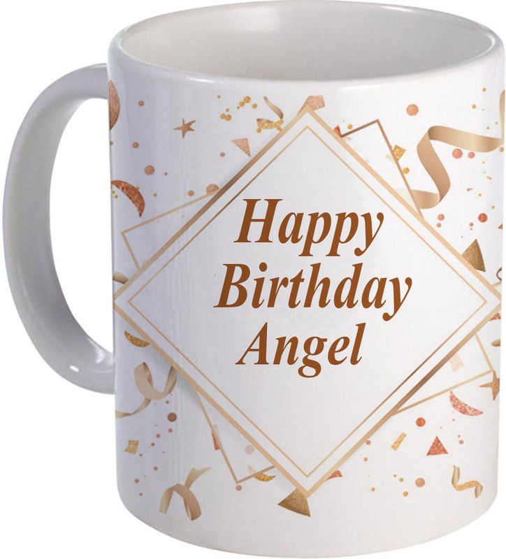 COLOR YARD best happy birth day Angel on white Ceramic Coffee Mug  (325 ml)