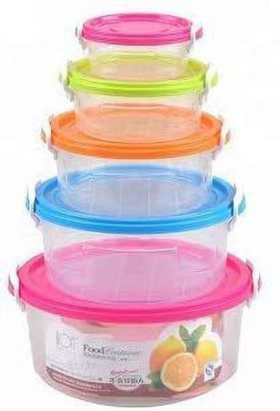grofly Plastic Fridge Container - 3 L, 2 L, 1 L, 0.6 L, 0.3 L  (Multicolor)