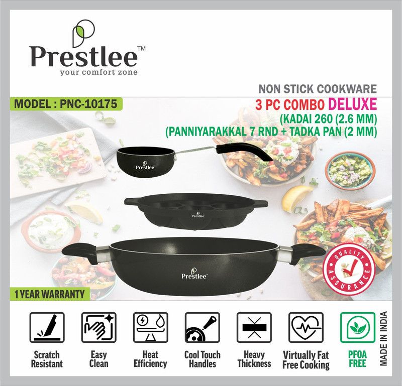 Sabari PrestleePNC-10175 Non-Stick Cookware/Kadhai Set/Omlette PanKadhai combo Offer Tawa 26 cm diameter  (Aluminium, Non-stick)