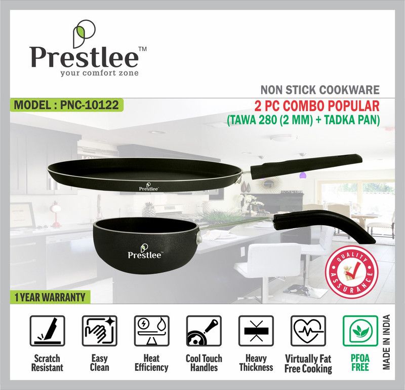 Sabari Prestlee PNC-10122 NonStick Cookware/Tawa Roti Pan/Tawa Set/Dosa Tawa/Tawa Combo Tawa 28 cm diameter  (Aluminium, Non-stick)