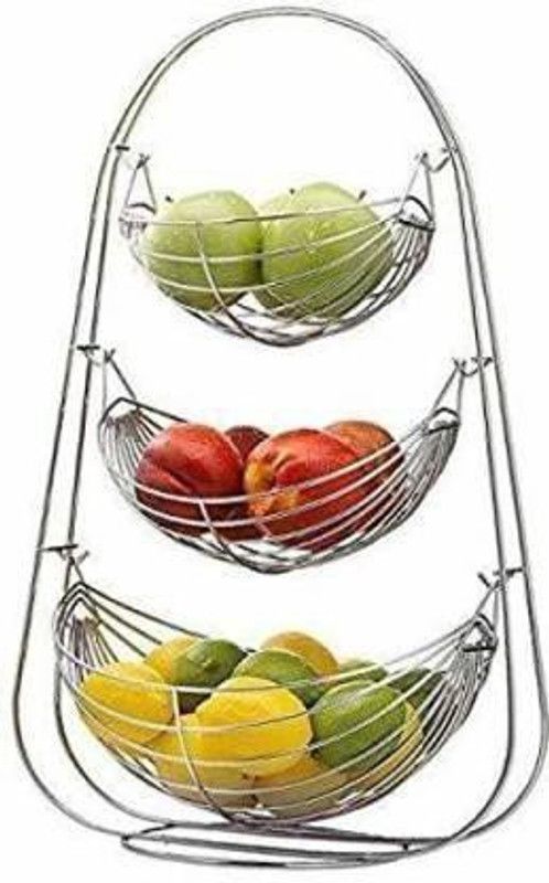 Shiv sati creation Fruit & Vegetable Basket (Steel) Steel Fruit & Vegetable Basket  (Silver)