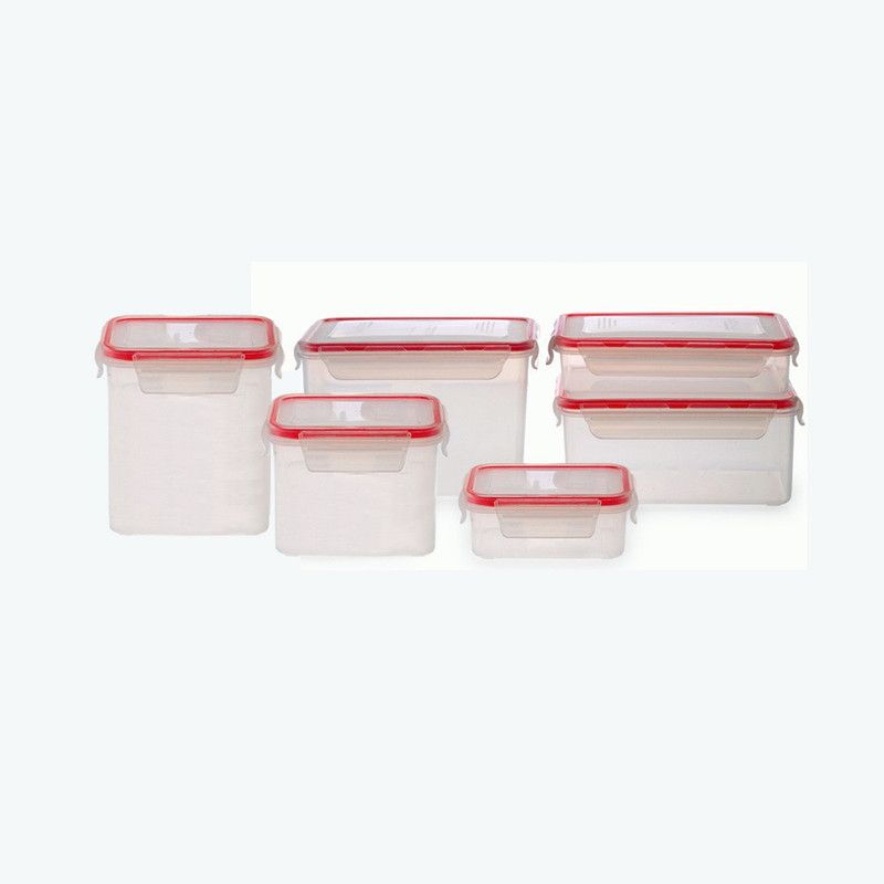 INCRIZMA Plastic Grocery Container - 2400 ml  (Pack of 6, Clear)