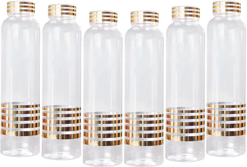 Avastro water bottles 1 litre set of 6, bottles for fridge, Transparent,1000ml, Plastic 1000 ml Bottle  (Pack of 6, White, Clear, Plastic)