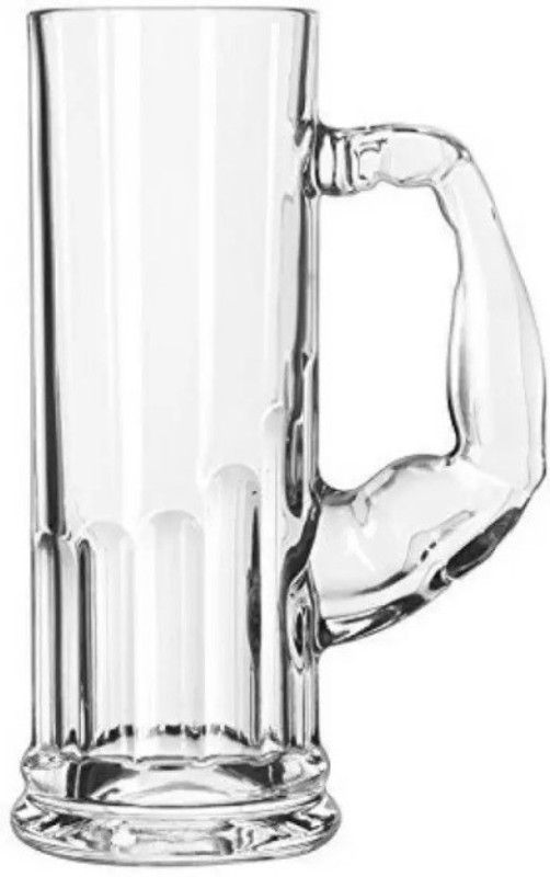 Turtle King Bahubali1Glass Glass Beer Mug  (700 ml, Glass, White)