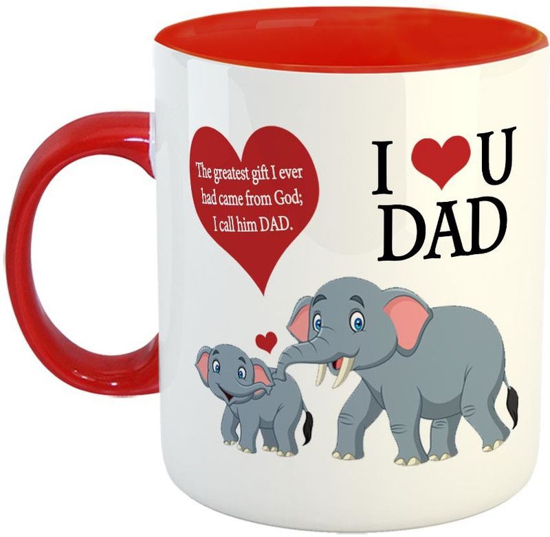FABTODAY I am in you and you in me, mutual in divine Coffee - Best Gift for Dad on Birthday/Father's Day - Color - Red Ceramic Coffee Mug  (350 ml)