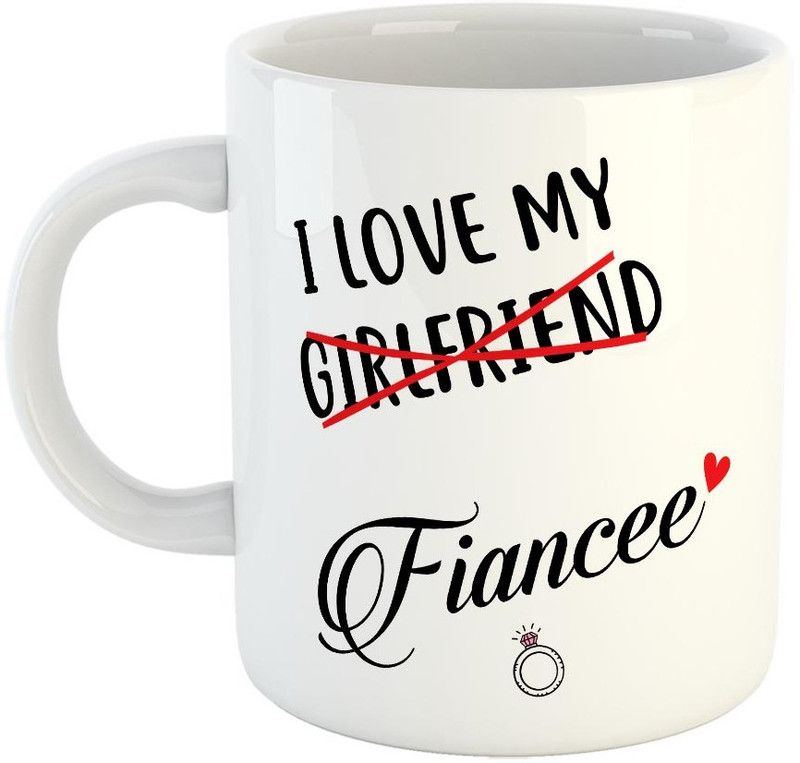 FABTODAY I Love My Fiancee Coffee - Best Valentine Gift for Fiancee - Color - White (0587) Ceramic Coffee Mug  (350 ml)