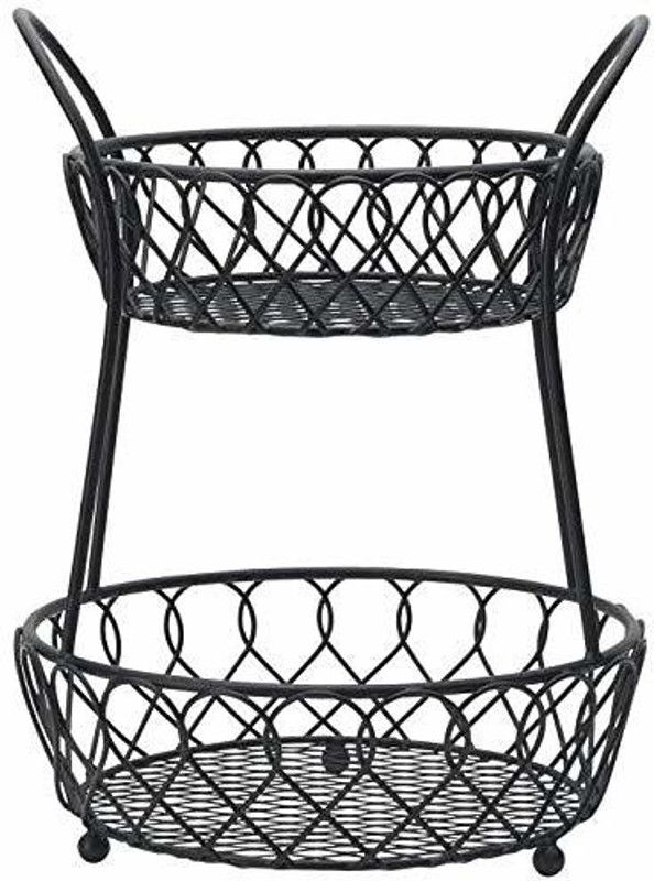 UV International Steel Fruit & Vegetable Basket  (Black)