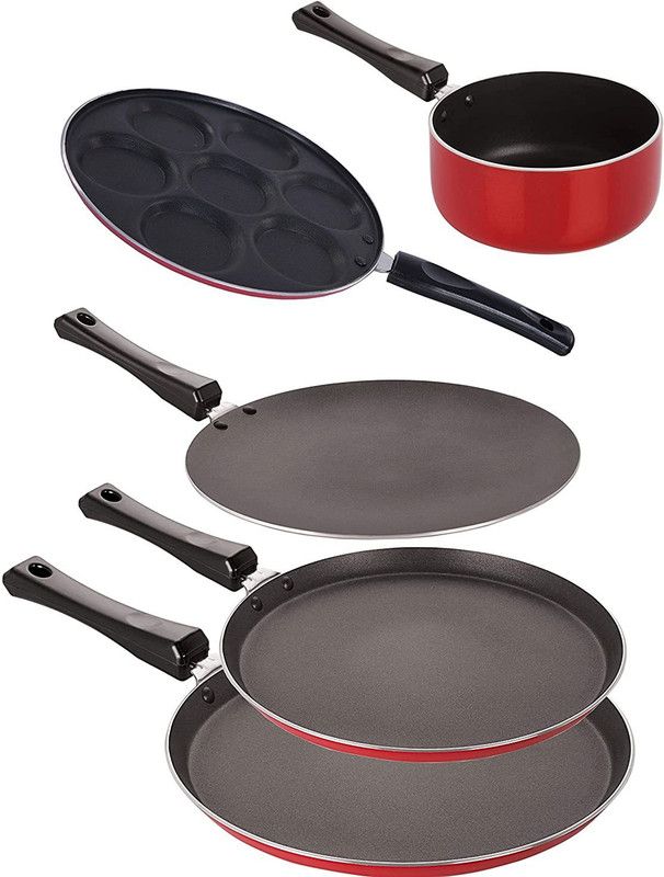 NIRLON FT13_FT12_CT12_SP(B)_UP7 Non-Stick Coated Cookware Set  (PTFE (Non-stick), Aluminium, 5 - Piece)