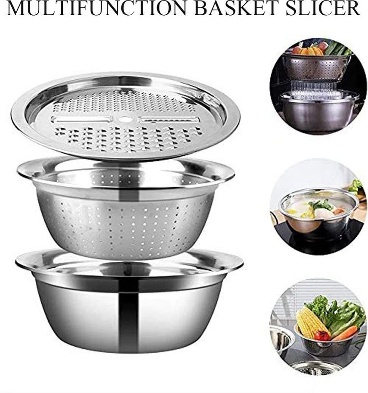 Divine Enterpreises Collapsible Strainer  (Silver)