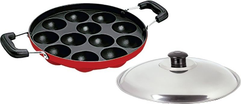 Excite Shoppers Appam Maker Paniarakkal with Lid 12 L capacity 15 cm diameter  (Aluminium, Non-stick)