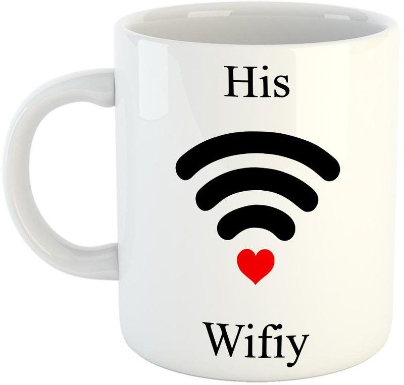 FABTODAY His Wifiy - Best Gift for Wife, Wife On Marriage, Anniversary, Birthday Valentine Gift Wifey - Color - White Ceramic Coffee Mug  (350 ml)