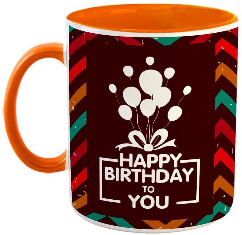 FABTODAY Happy Birthday to you Coffee - Best Gift for Birthday - Color - Orange (0329) Ceramic Coffee Mug  (350 ml)