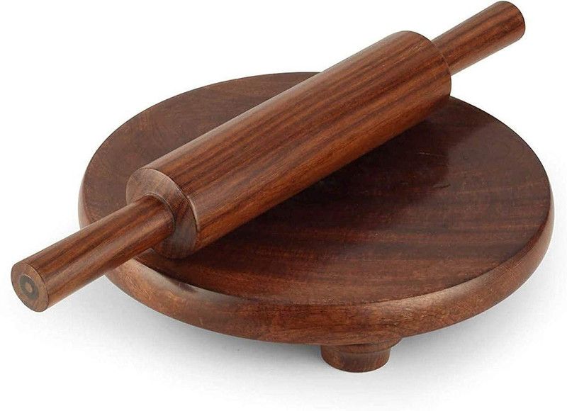 STUFFCOLLECTION Rolling Pin & Board  (Brown, Pack of 2)