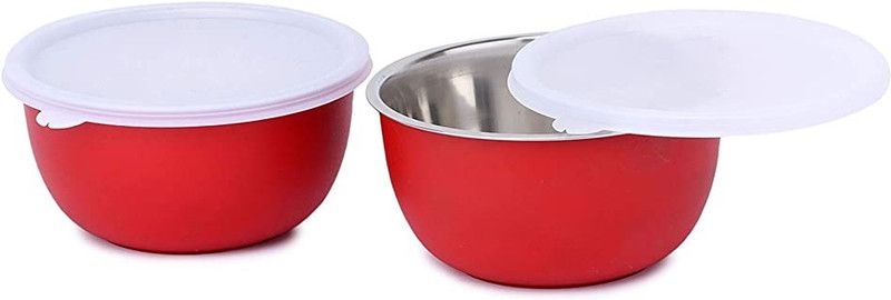 UNINOX Stainless Steel, Polypropylene Storage Bowl  (Red, Pack of 2)