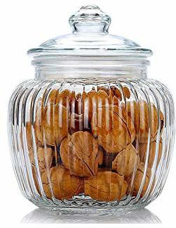rkk Glass Cookie Jar - 650 ml  (Clear)