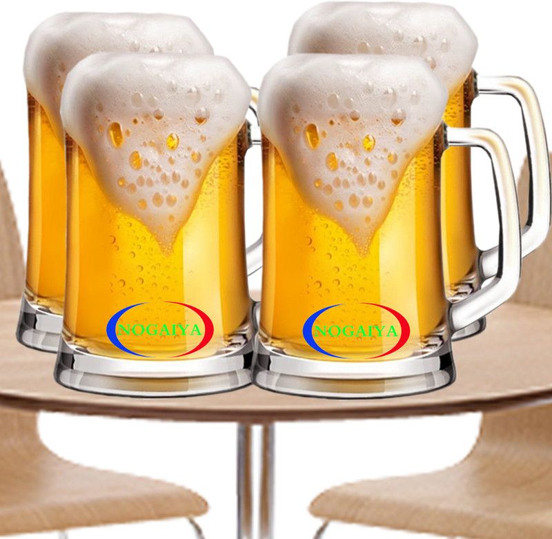 NOGAIYA (Pack of 4) High quality imported glass (pack of 4 )PERCY 18 Glass Beer Mug  (450 ml, Glass, Clear)
