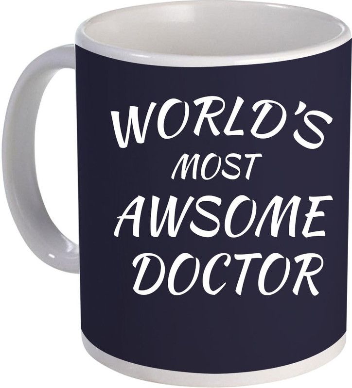 COLOR YARD best world's most awesome doctor on white Ceramic Coffee Mug  (325 ml)