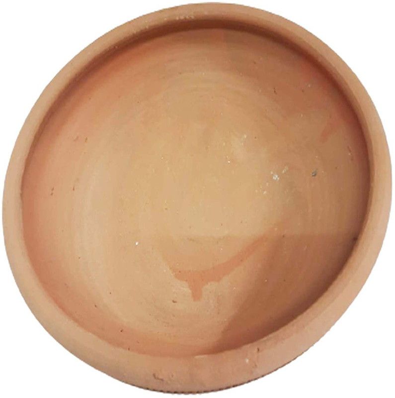 KC PRODUCTS The Good Luck Pot Terracotta Bird Bath, Bird Water Drinking Pot Pot 22 cm diameter 0.75 L capacity  (Earthenware)