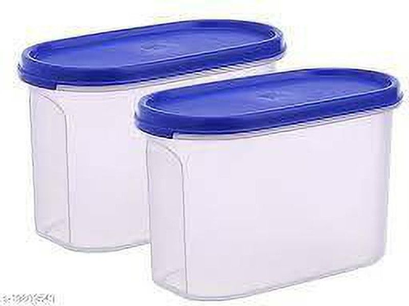 JIGSHTIAL Modular Kitchen Storage Container Set with Kitchen Organiser 1600ml - 1600 ml Plastic Bread Container  (Pack of 2, Clear)