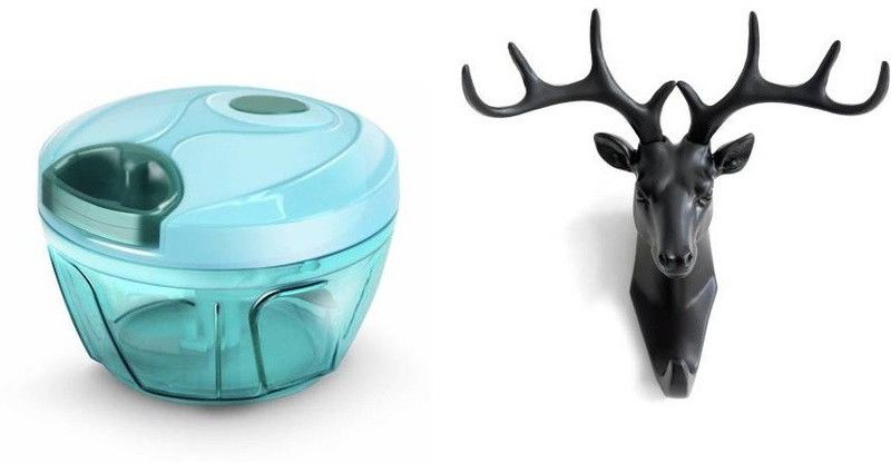 Vishwa enterprise Combo Chopper+ Deer Head Hook Holder with Key Stand Vegetable & Fruit Chopper  (1 Box Packing)