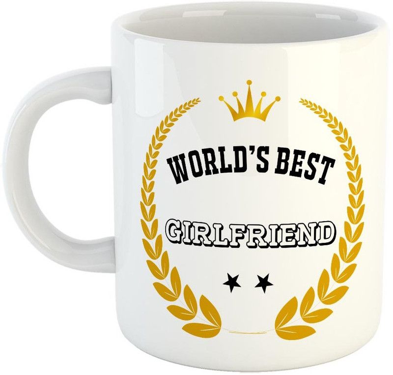 FABTODAY World's Best Girlfriend Coffee - Best Gift for Girlfriend - Color - White (0529) Ceramic Coffee Mug  (350 ml)