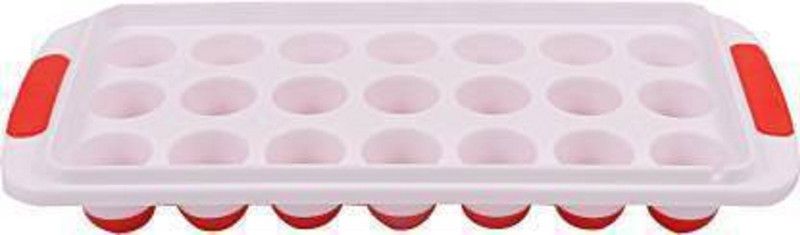 Sharry Red, White Plastic, Silicone Ice Cube Tray  (Pack of1)