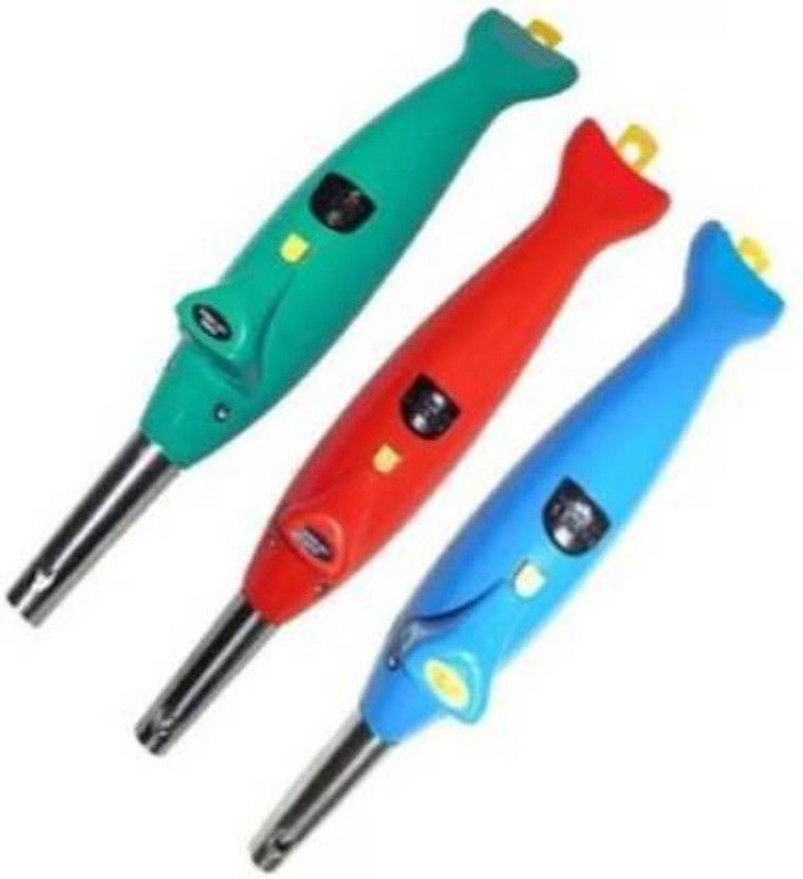 Saviraj Plastic Electronic Gas Lighter  (Multicolor, Pack of 3)
