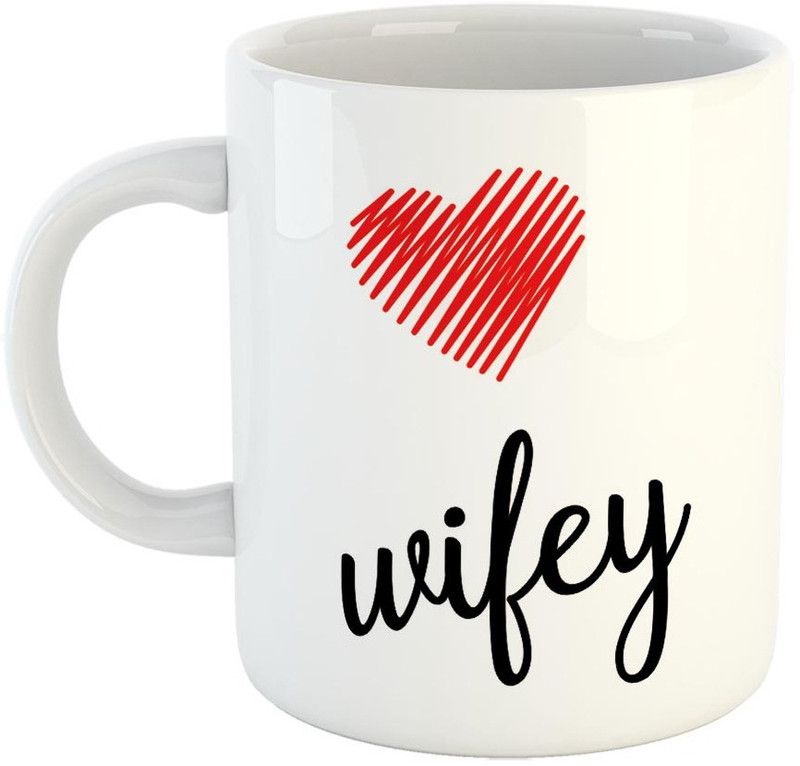 FABTODAY Wifey.Coffee - Best Gift for Husband, Husband On Marriage, Anniversary, Birthday Valentine Gift Wifey (White) (0597) Ceramic Coffee Mug  (350 ml)