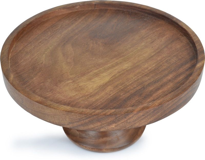 StyleMyWay Handcrafted Wood Cake Stand-10inches Wooden Cake Server  (Brown, Pack of 1)