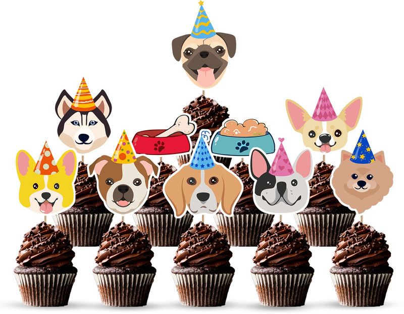 ZYOZI Cupcake Topper  (Multi Colour Pack of 10)