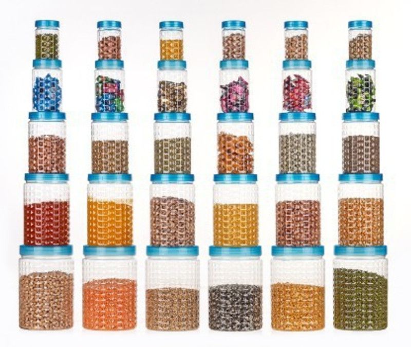 AASORAMA - 250 ml, 350 ml, 650 ml, 1200 ml, 2000 ml Plastic Grocery Container  (Pack of 30, Blue)