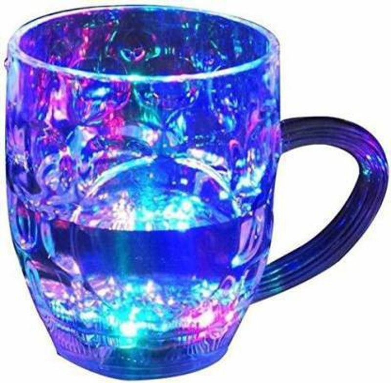 Rainbow Light Liquid Activated Clear Transparent Rainbow Magic Color Cup Plastic Coffee Mug  (250 ml)