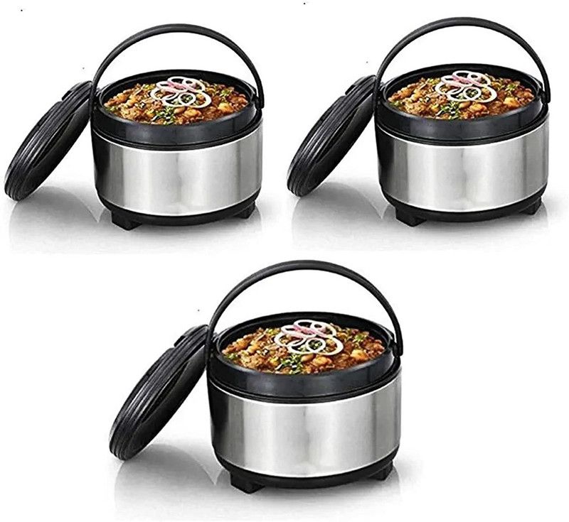GLAMPANDA Pack of 3 Cook and Serve Casserole Set  (2000 ml, 2500 ml, 3500 ml)