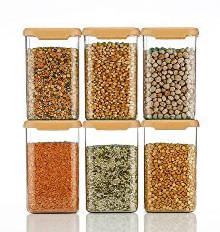 MMSKY Plastic Grocery Container - 1100  (Pack of 6, White)