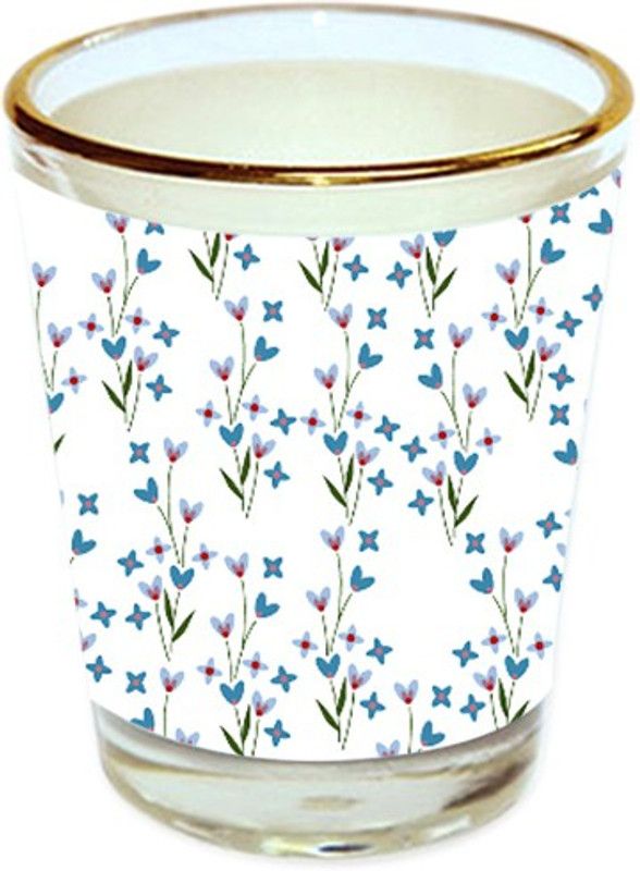 Sri Sai Shopping vodka shot glass multicolor floral design with golden rim for home and bar accessories 40ml (style-10028) Glass Shot Glass  (40 ml, Glass, Multicolor)