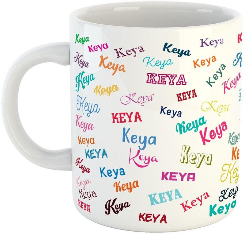 Furnish Fantasy Personalised Happy Birthday Ceramic Coffee - Best Birthday Gift for Son, Daughter, Brother, Sister, Gift for Kids, Return Gift - Color - White, Name - Keya Ceramic Coffee Mug  (350 ml)