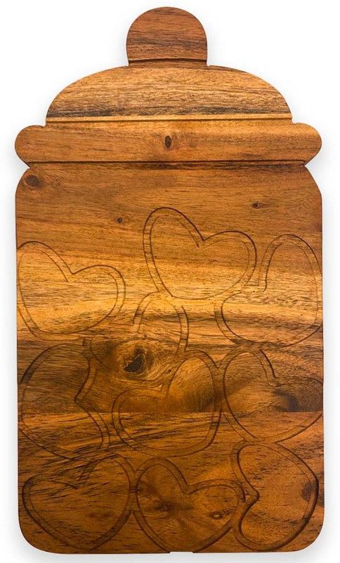 Woodlery Love Jar Wooden Cutting Board  (Brown Pack of 1)