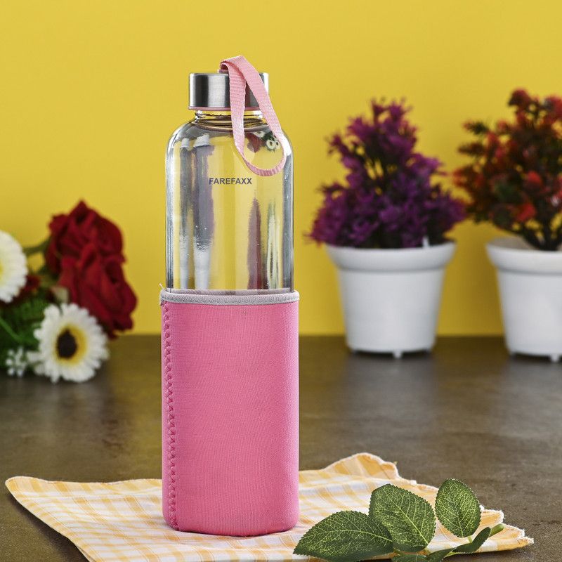 FAREFAXX by FAREFAXX GLASSY OUTSIDE HEALTHY INSIDE HYGIENE 3D BOTTLE FOR STORING,DRINKING WATER JUICE. 1000 ml Bottle  (Pack of 1, Clear, Glass)