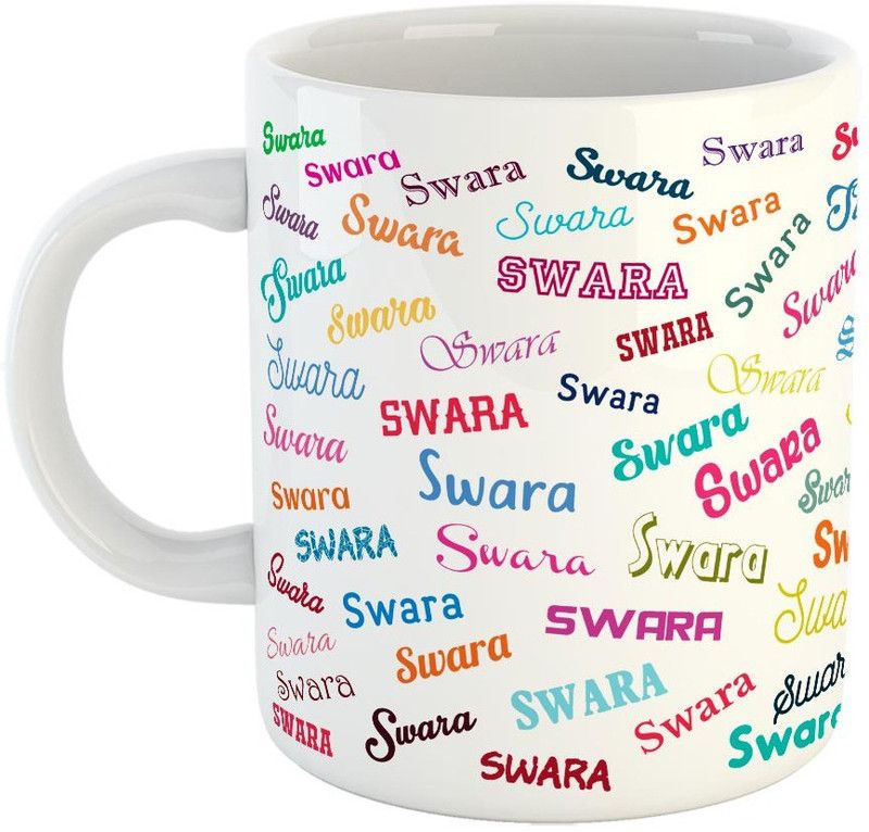 Furnish Fantasy Birthday Ceramic Coffee - Best Birthday Gift for Son, Daughter, Brother, Sister, Gift for Kids, Return Gift - Color - White, Name - Swara Ceramic Coffee Mug  (350 ml)