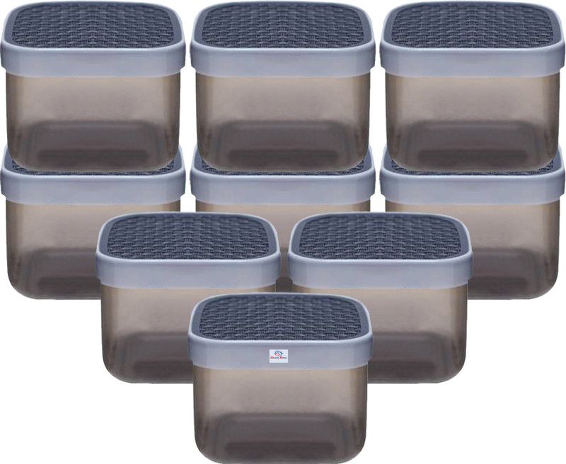 Heart Home Plastic Grocery Container - 1200 ml  (Pack of 9, Grey)