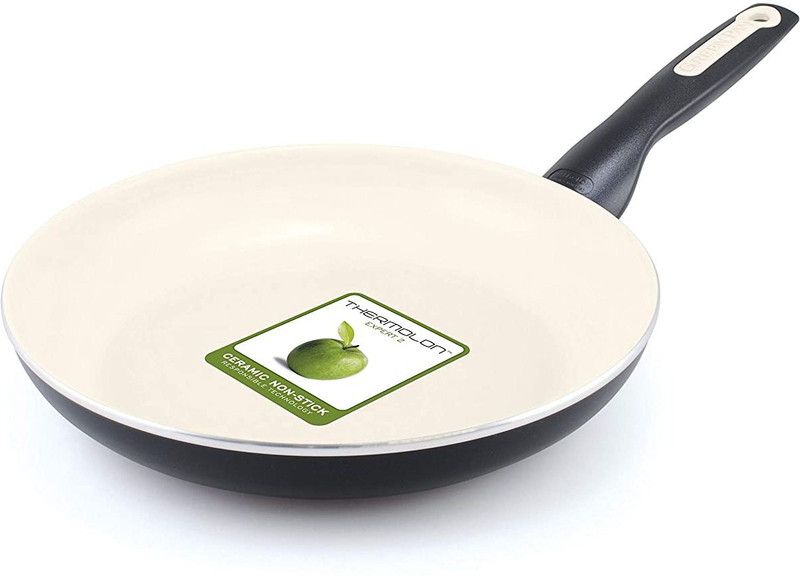 Greenpan Ceramic Fry Pan, 24 cm, Black Cream Fry Pan 24 cm diameter 0.24 L capacity  (Ceramic, Non-stick, Induction Bottom)