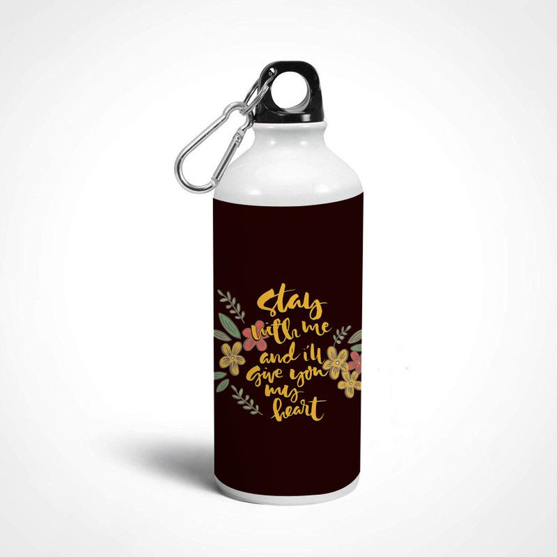 RAINY CLOUDS Valentine Gift For Girlfriend Boyfriend Gift Wife Printed Design-42 600 ml Bottle  (Pack of 1, White, Brown, Aluminium)