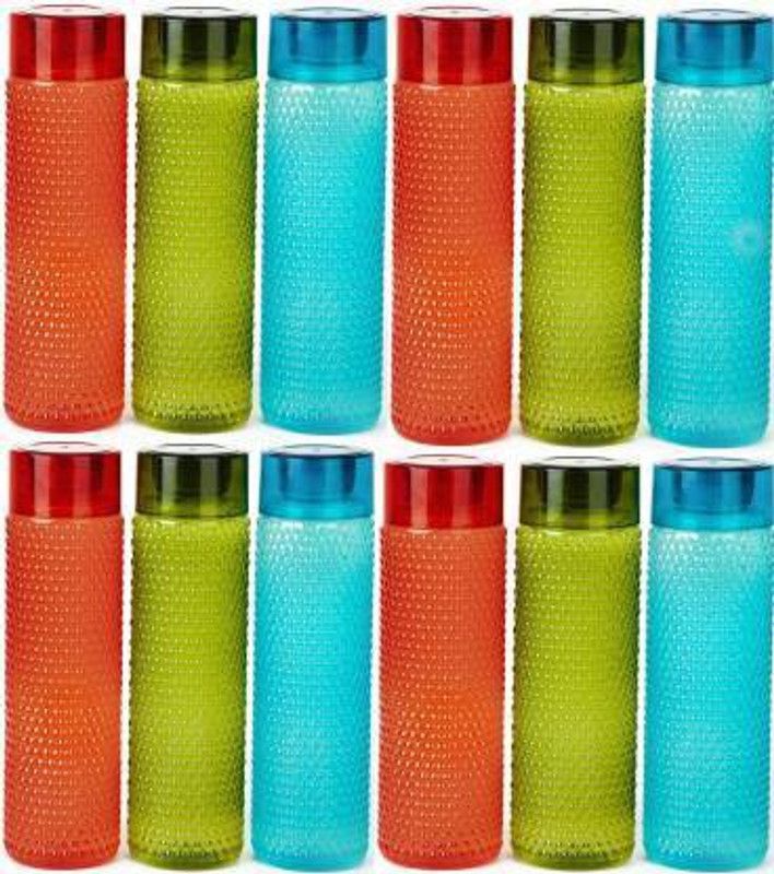 AMPEREUS BOTTLE_12 1000 ml Bottle  (Pack of 12, Multicolor, Plastic)