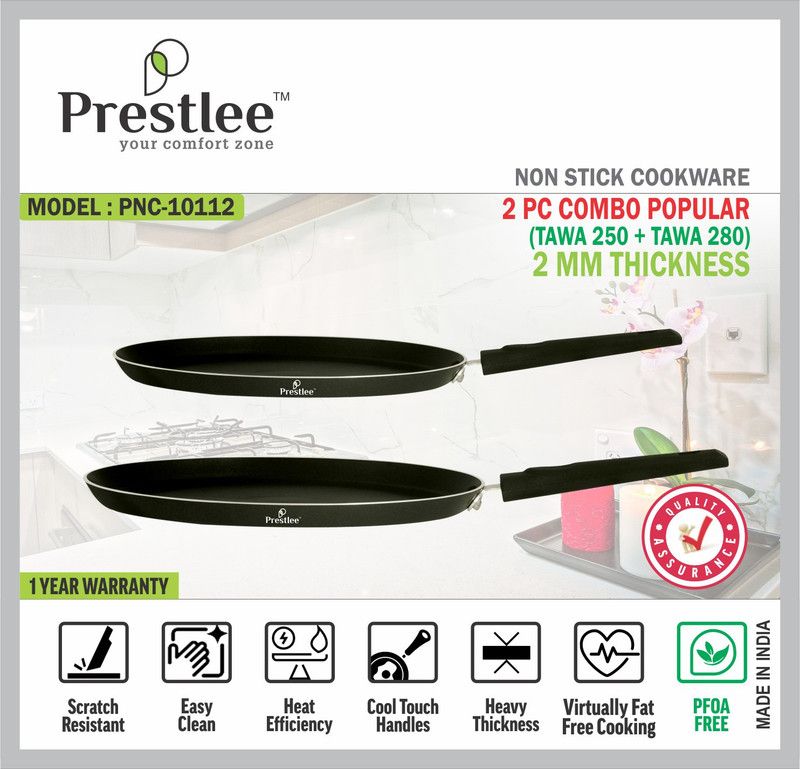 Sabari Prestlee PNC/10112 NonStick Cookware/Fry Pan Tawa/nonstick tawa pan/Tawa Set Tawa 28 cm diameter  (Aluminium, Non-stick)