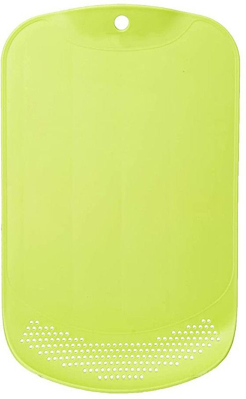Yumshri Kitchen Chopping, Cutting, Vegetables & Fruits Chopping with Drainer – Green Plastic Cutting Board  (Green Pack of 1)