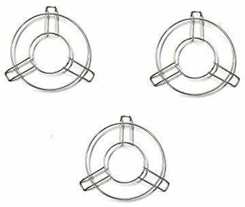 RATIONBASKET Stainless Steel Heat Resistant Hot Pan/Pot Stand Mat Pack of 3 miror Trivet  (Pack of 1)