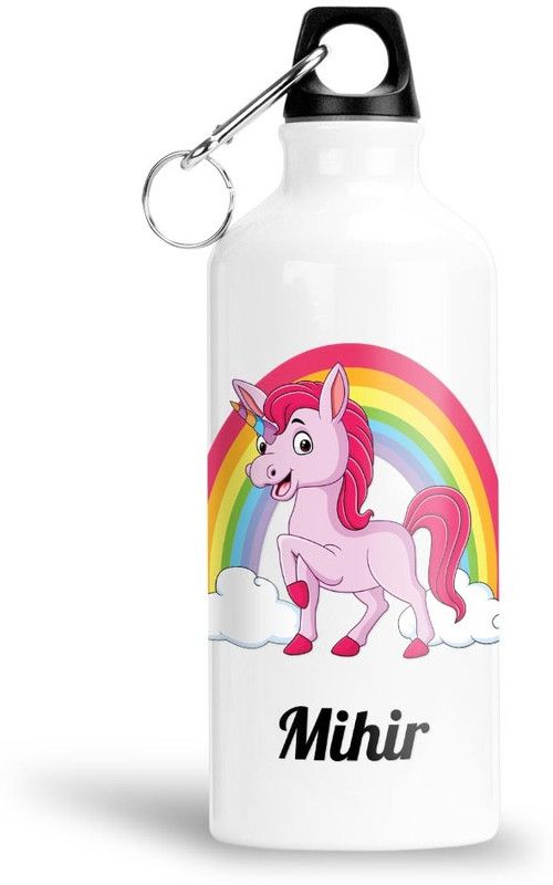 FABTODAY Rainbow Unicorn Water Bottle for Kids - Best Happy Birthday Gift, Mihir 750 ml Bottle  (Pack of 1, White, Aluminium)